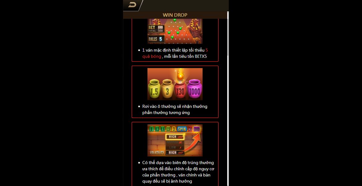 Cac dac diem thuong Win Drop W88