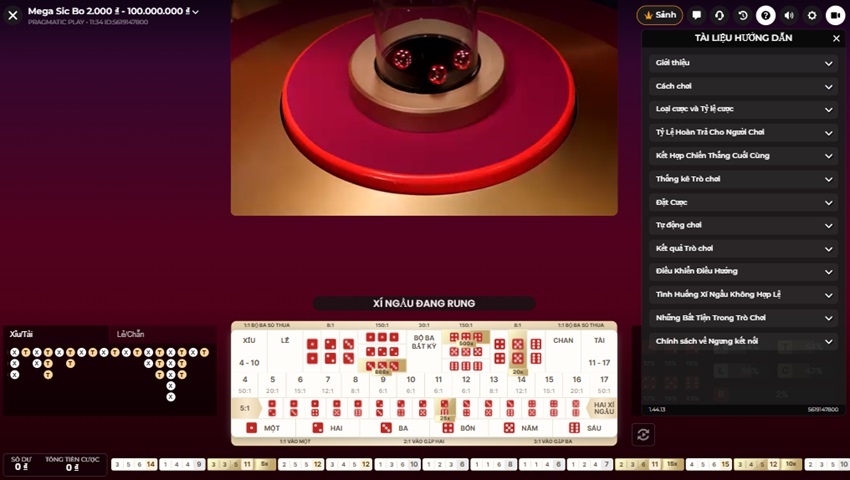 Cach choi game Mega Sicbo 188Bet